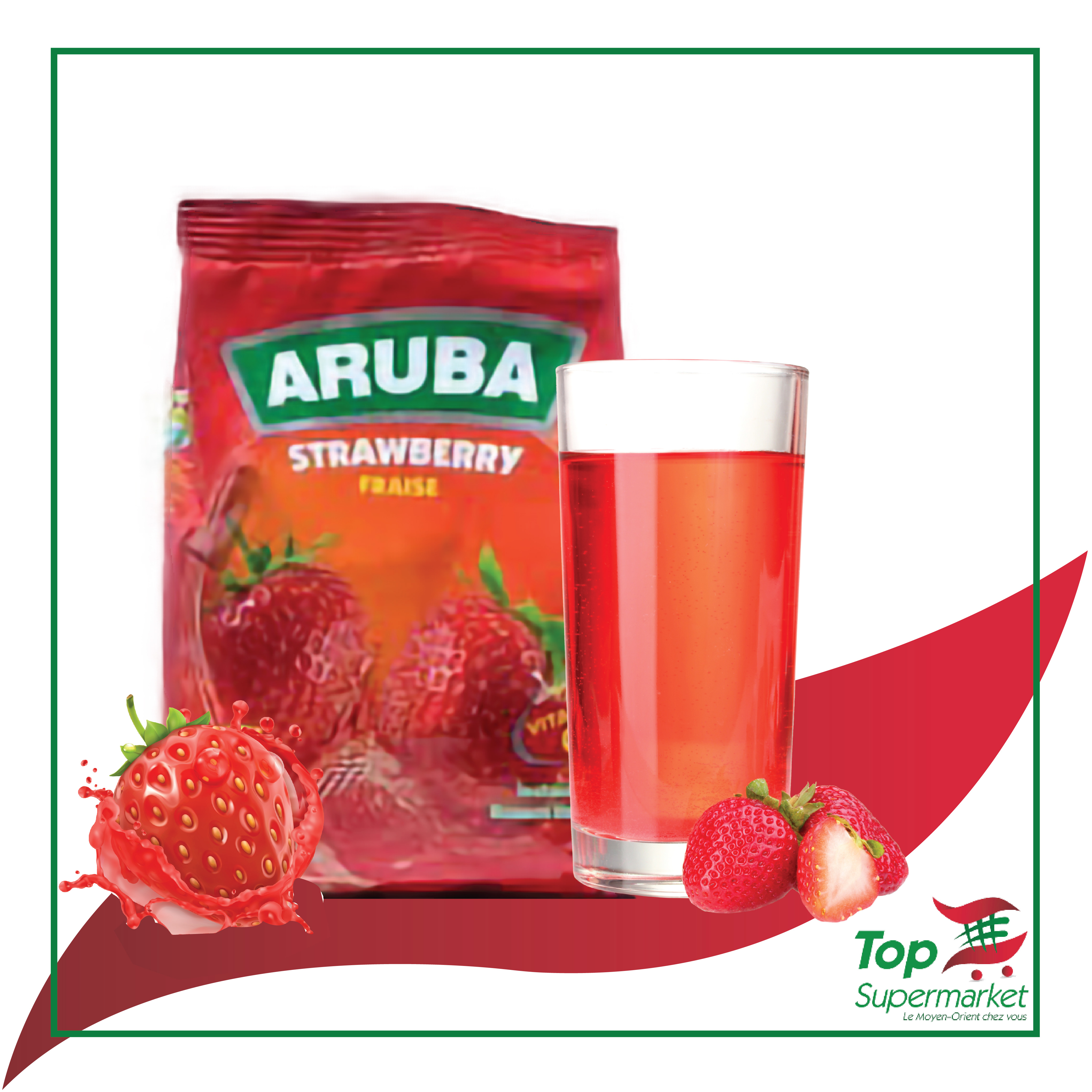 Aruba Strawberry Powder Juice 750gr